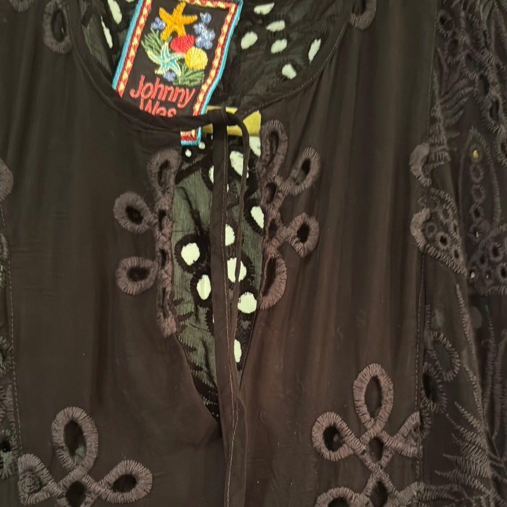 Johnny Was Black V-Neck Maxi Sundress - Picture 3 of 7